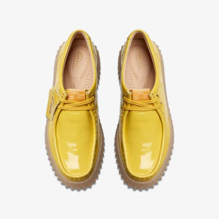 Torhill Bee Yellow Patent Women Clarks Platforms