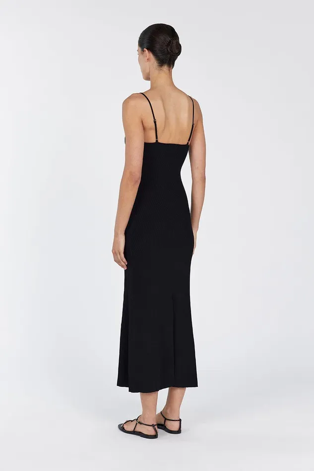 TORI BLACK KNIT MIDI DRESS Women DISSH Knit Dresses