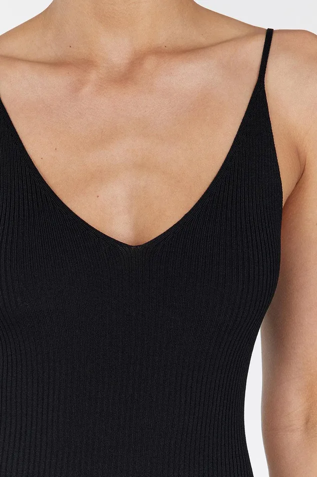 TORI BLACK KNIT MIDI DRESS Women DISSH Knit Dresses