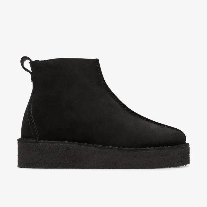 Trek Wedge Boot Black Suede Women Clarks Boots and Booties