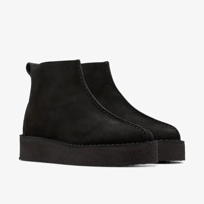 Trek Wedge Boot Black Suede Women Clarks Boots and Booties