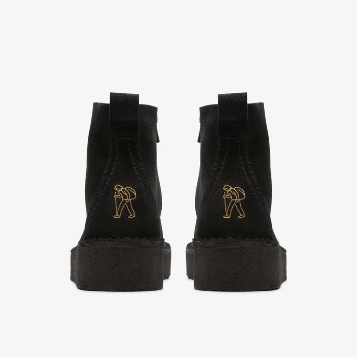 Trek Wedge Boot Black Suede Women Clarks Boots and Booties