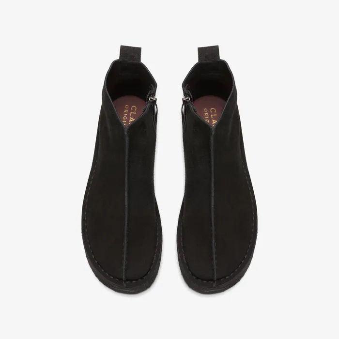 Trek Wedge Boot Black Suede Women Clarks Boots and Booties