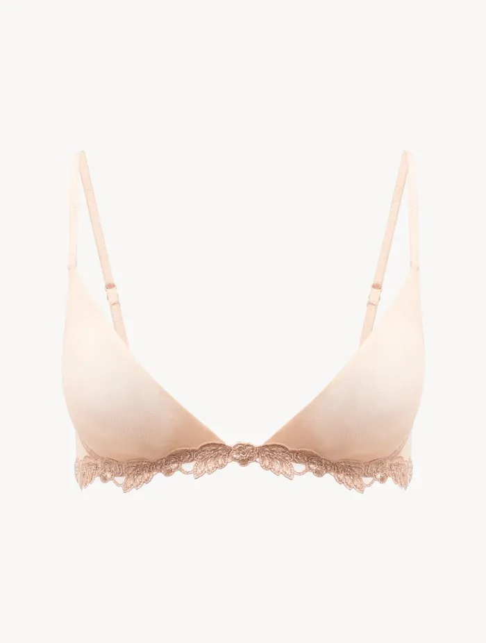 Triangle Bra In Sand Stretch Tulle Lingerie La Perla Triangle