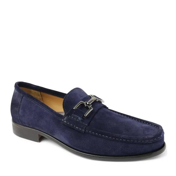 Trieste Classic Leather Moccasin 8211 Navy Suede Men Bruno Magli Casual Shoes