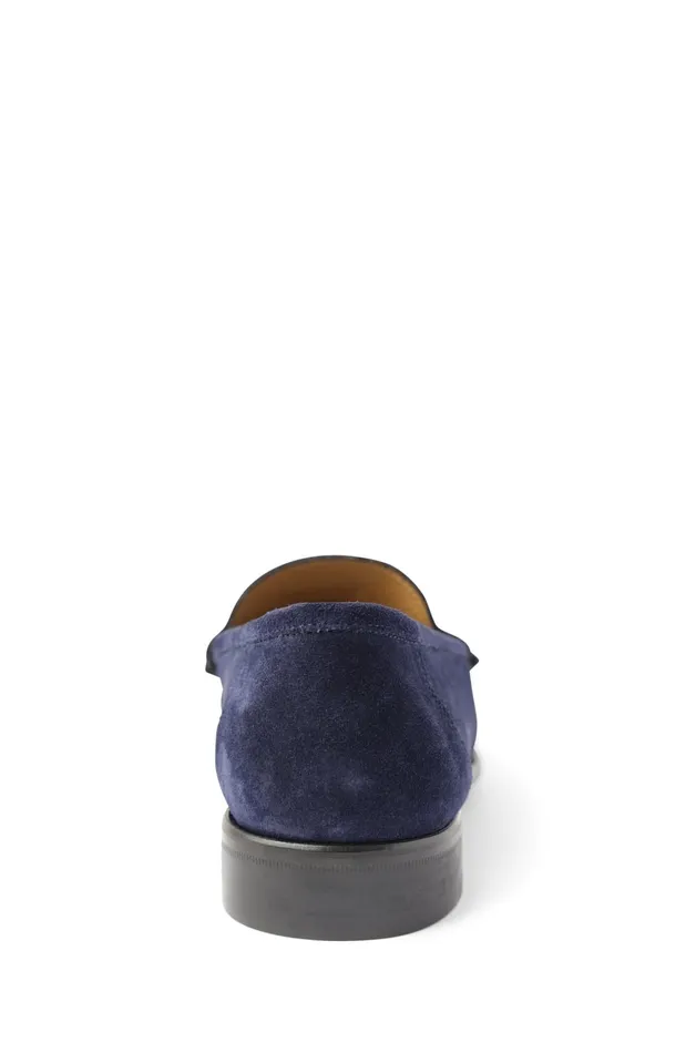 Trieste Classic Leather Moccasin 8211 Navy Suede Men Bruno Magli Casual Shoes