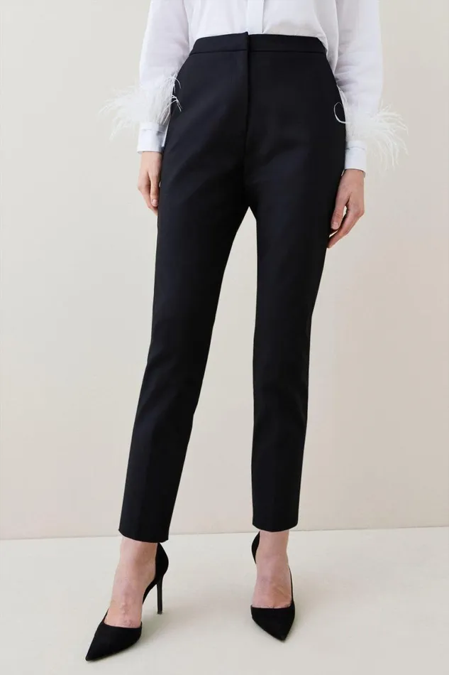 Trousers Women Karen Millen Essential Techno Woven Trouser Black