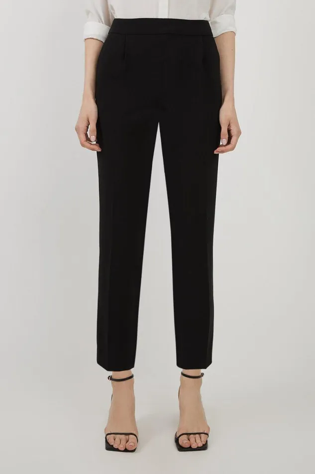 Trousers Women Karen Millen Tailored High Waisted Slim Leg Trousers Black