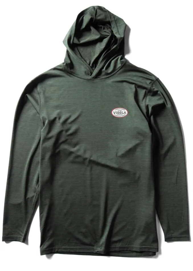 Twisted Eco Hooded Long Sleeve Sun Shirt Military Heather Men Vissla Wetsuits