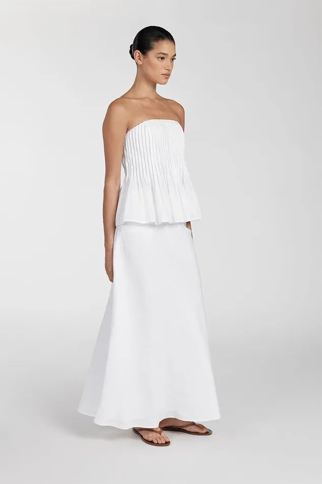TYRA WHITE LINEN MIDI SKIRT Women DISSH Midi