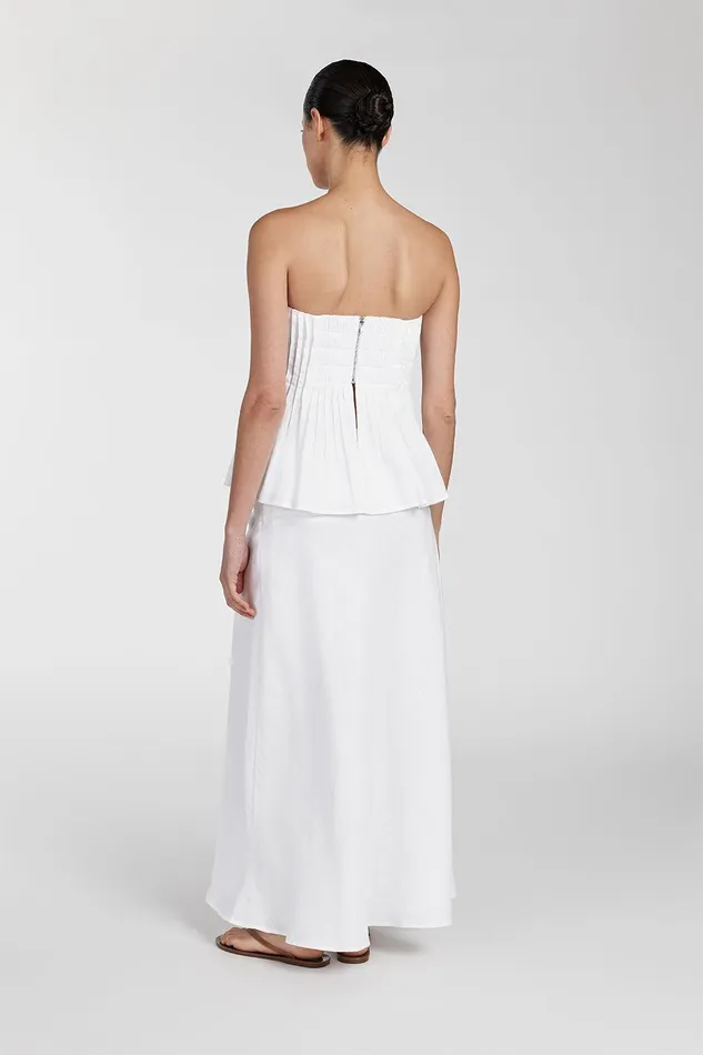 TYRA WHITE LINEN MIDI SKIRT Women DISSH Midi