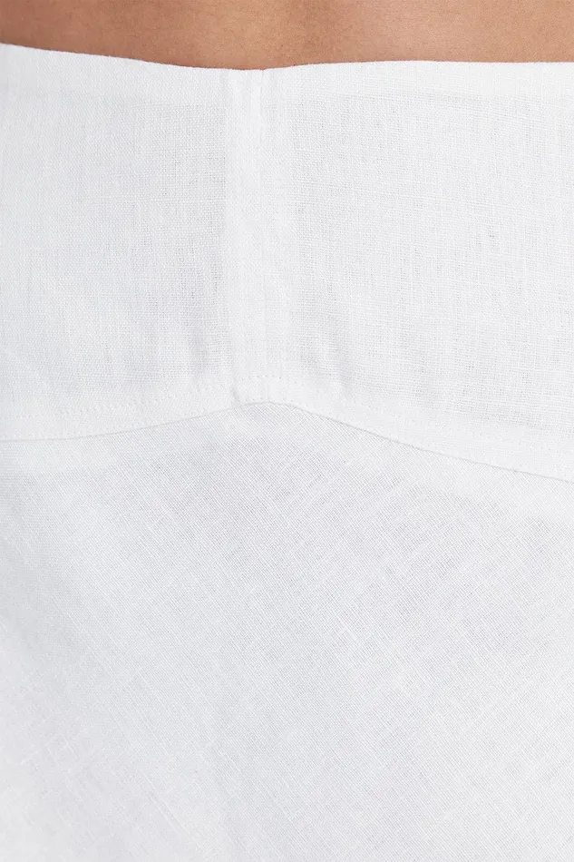 TYRA WHITE LINEN MIDI SKIRT Women DISSH Midi