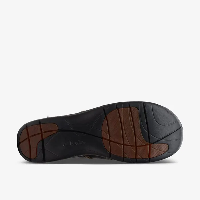 Un Loop Stride Black Leather Women Clarks Clogs and Mules
