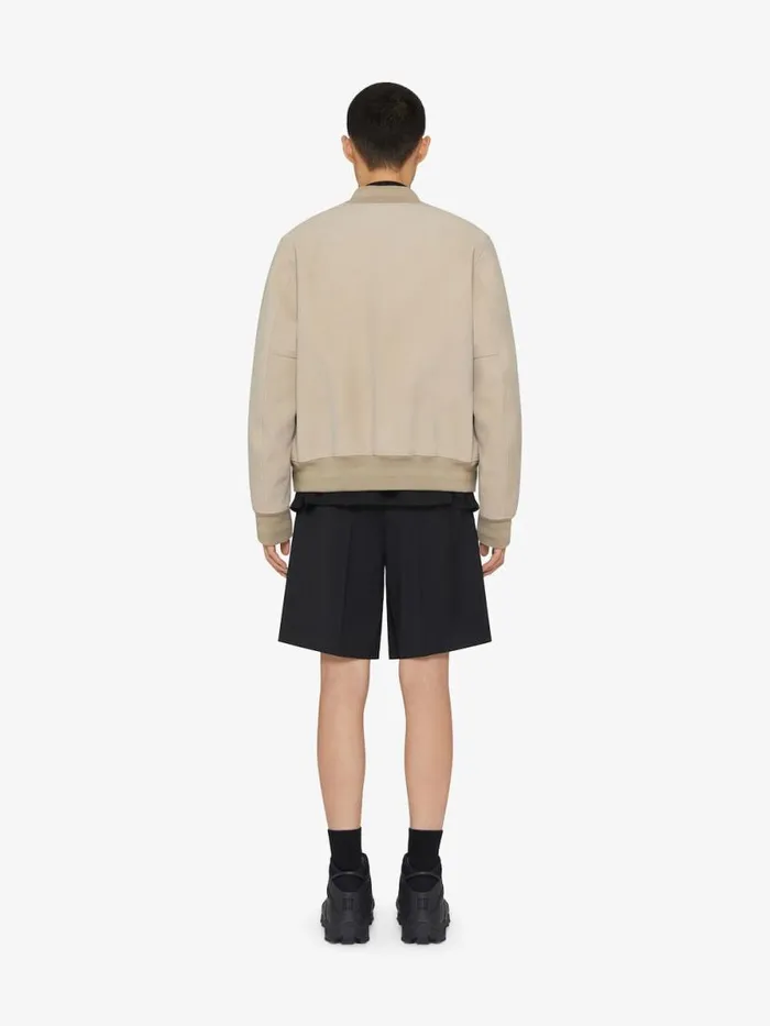 Varsity Jacket In Grained Nubuck With 4g Detail Beige Men Givenchy Coats and Jackets