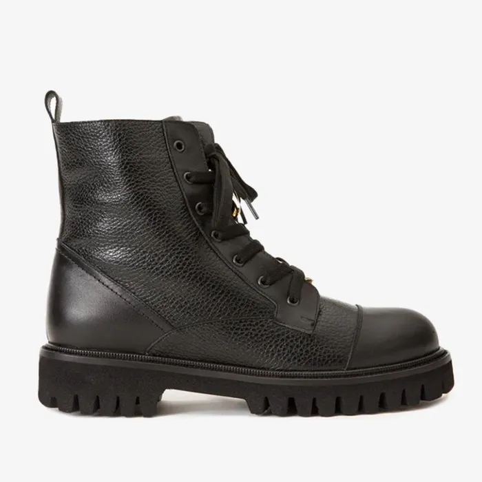 Vinci Leather Boots and Booties The Belgrad Black Leather LaceUp Ankle Boot With A Side Zipper 8211 Women
