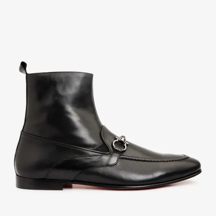 Vinci Leather Boots The Baron Black Bit ZipUp Dress Boot 8211 Men