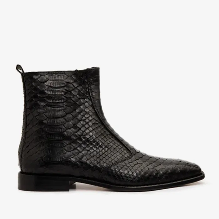 Vinci Leather Boots The Boss Black Pythn Snk ZipUp Leather Boot Limited Edition 8211 Men Vinci Leather Boots The Boss Black Pythn Snk ZipUp Leather Boot Limited Edition 8211 Men