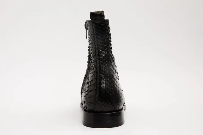 Vinci Leather Boots The Boss Black Pythn Snk ZipUp Leather Boot Limited Edition 8211 Men