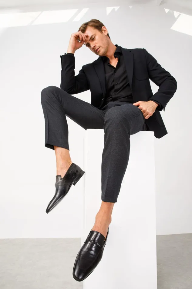 Vinci Leather Dress Shoes The Johannesburg Black Leather Dress Loafer Shoe 8211 Men