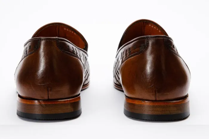 Vinci Leather Dress Shoes The Meram Brown Leather Tassel SlipOn Loafer Shoe 8211 Men