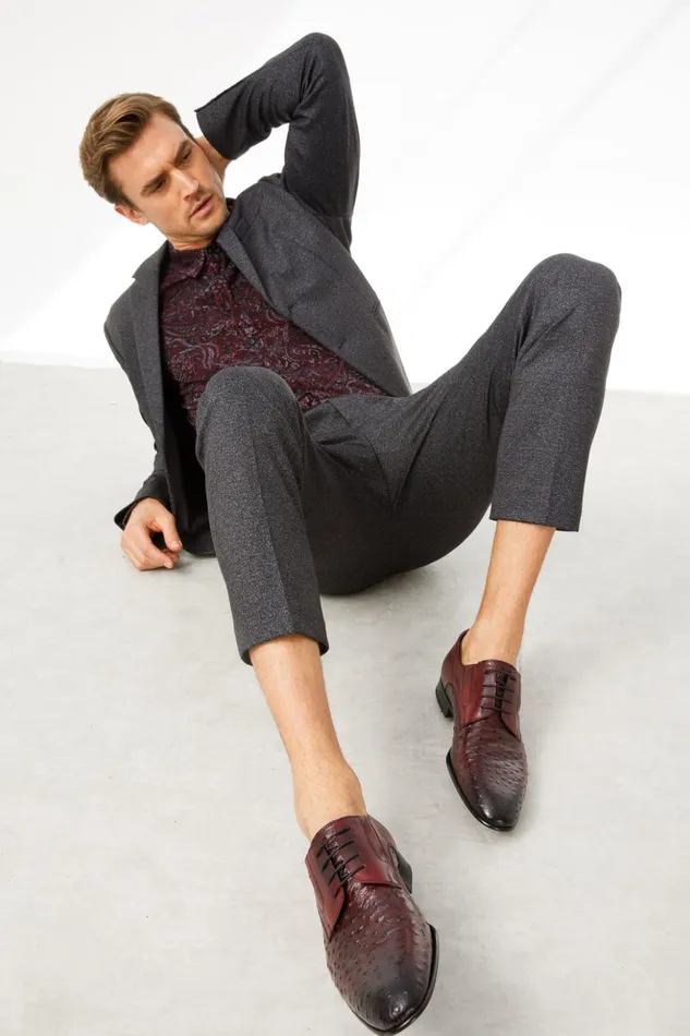 Vinci Leather Dress Shoes The Porto Alegre Burgundy Leather Derby Shoe 8211 Men