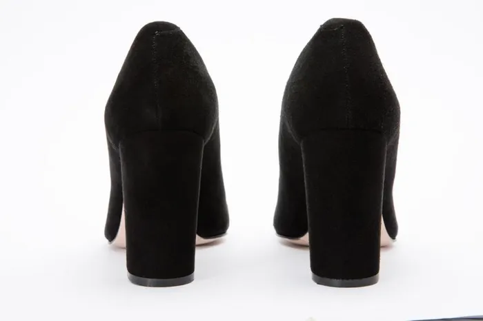 Vinci Leather Heels The Afega Black Suede Leather Block Heel Pump Shoe 8211 Women