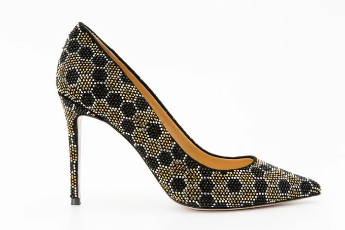 Vinci Leather Heels The Bolu Black and Gold Glitter Leather Pump Shoe 8211 Women Vinci Leather Heels The Bolu Black and Gold Glitter Leather Pump Shoe 8211 Women
