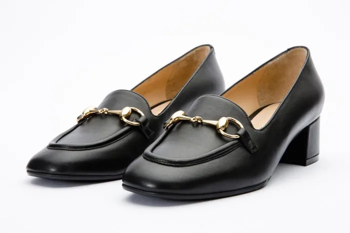 Vinci Leather Heels The Delhi Black Leather Block Heel Pump Shoe 8211 Women