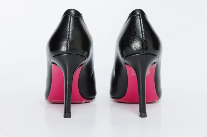 Vinci Leather Heels The Ege Black Leather Pump Fuchsia Sole Shoe 8211 Women