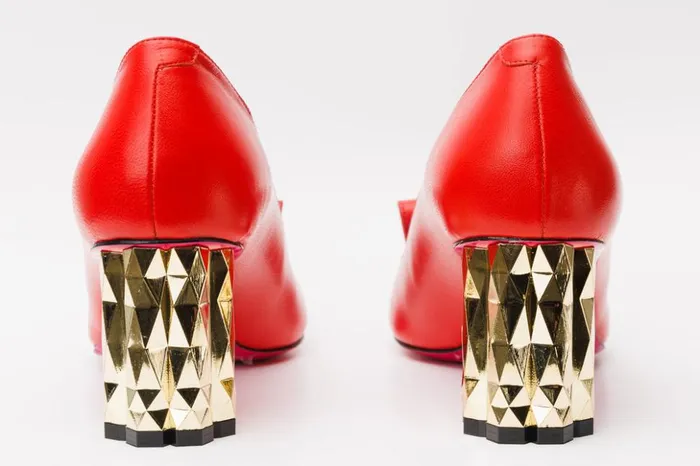 Vinci Leather Heels The Love Red Leather Block Heel Pump Shoe 8211 Women