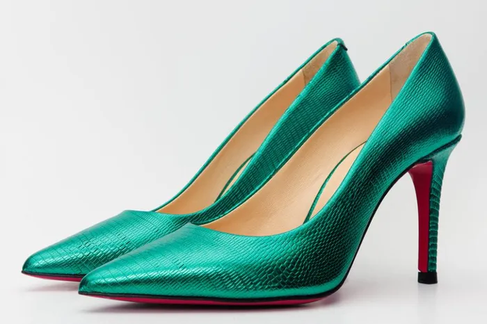 Vinci Leather Heels The Maple Green Leather Pump Fuchsia Sole Shoe 8211 Women