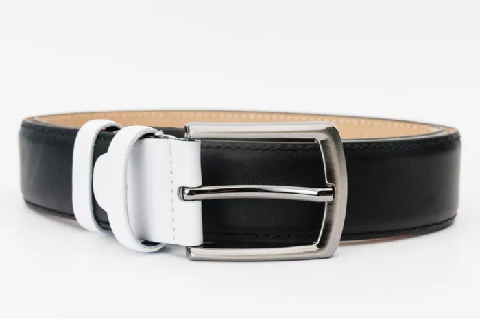 Vinci Leather Leather Belts The Neiva BlackWhite Leather Belt 8211 Men