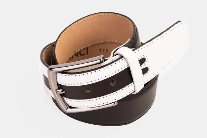 Vinci Leather Leather Belts The Neiva BlackWhite Leather Belt 8211 Men