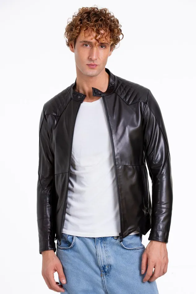 Vinci Leather Leather Jackets The Leith Black Leather Jacket 8211 Men