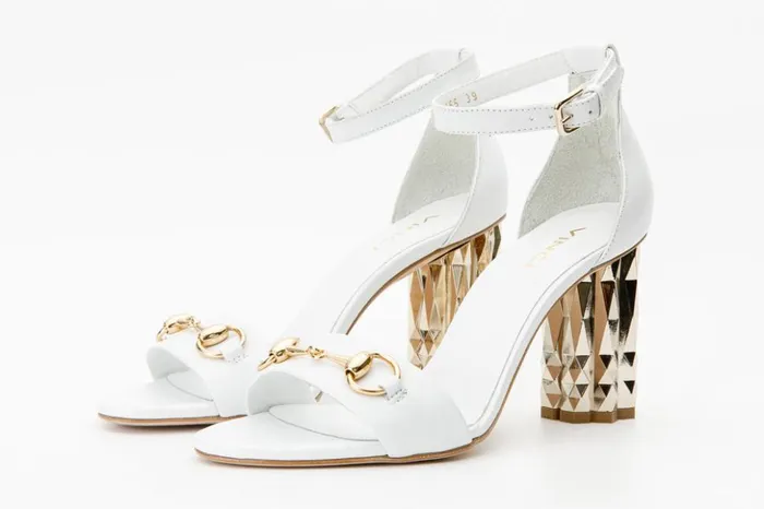 Vinci Leather Sandals The Avlonya Block Heel White Leather Sandal 8211 Women