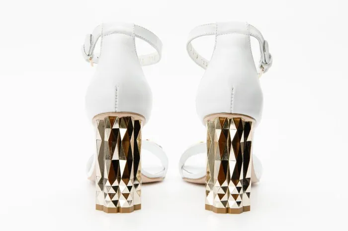 Vinci Leather Sandals The Avlonya Block Heel White Leather Sandal 8211 Women