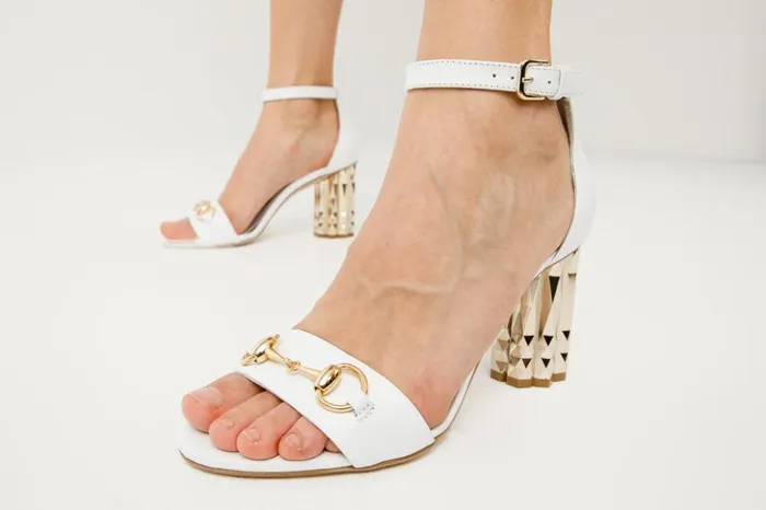 Vinci Leather Sandals The Avlonya Block Heel White Leather Sandal 8211 Women