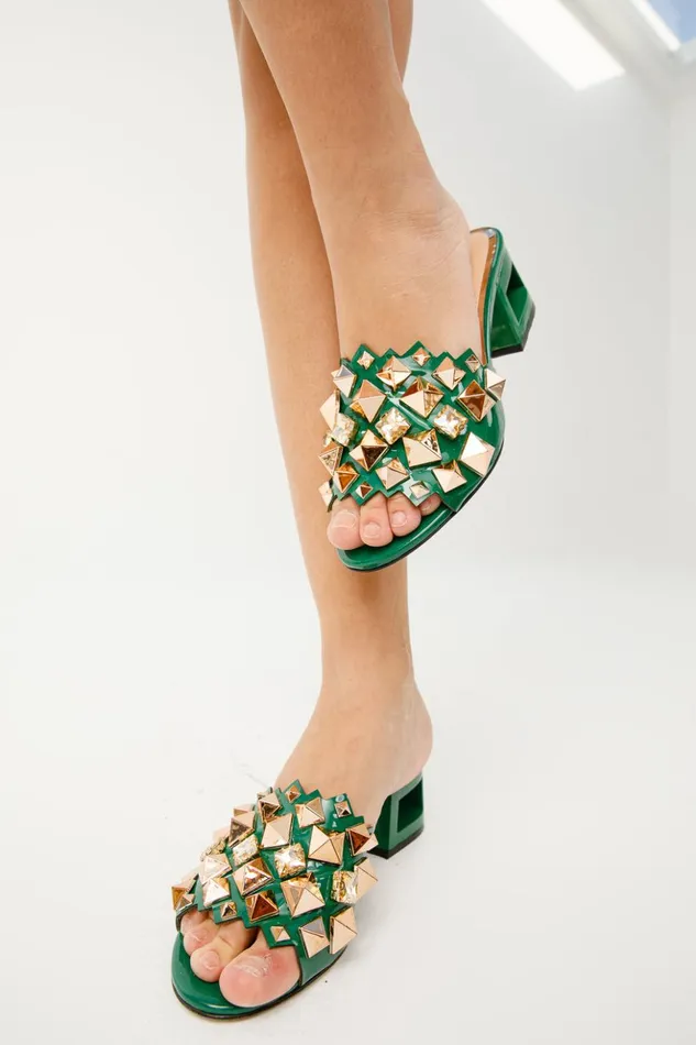 Vinci Leather Sandals The Balat Green Leather Sandal 8211 Women