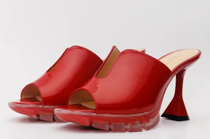 Vinci Leather Sandals The Caratal Red Patent Leather Sandal 8211 Women