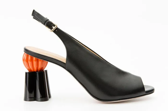 Vinci Leather Sandals The Cimla Pumpkin Heel Black Leather Sandal 8211 Women