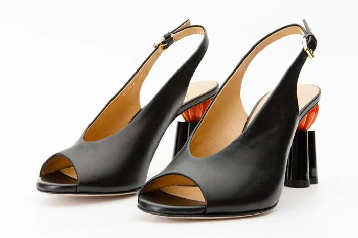 Vinci Leather Sandals The Cimla Pumpkin Heel Black Leather Sandal 8211 Women