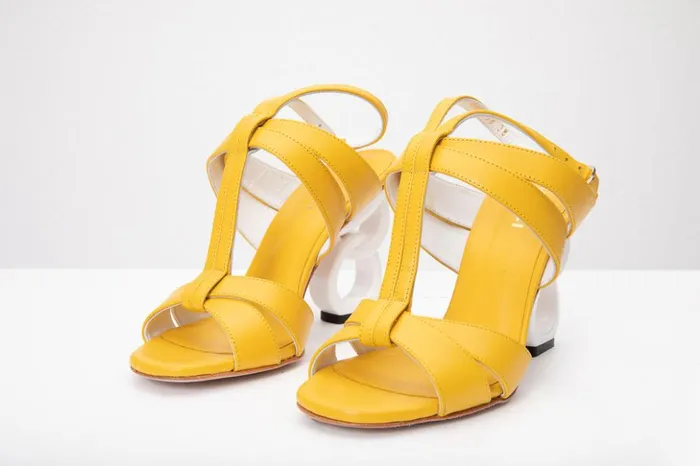Vinci Leather Sandals The Duffryn Yellow TStrap Leather Sandal 8211 Women