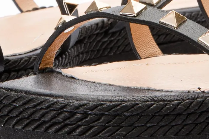 Vinci Leather Sandals The Seul Black Leather Multi Strap Flat Sandal 8211 Women