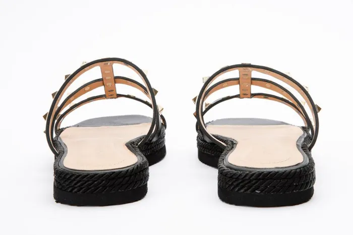 Vinci Leather Sandals The Seul Black Leather Multi Strap Flat Sandal 8211 Women