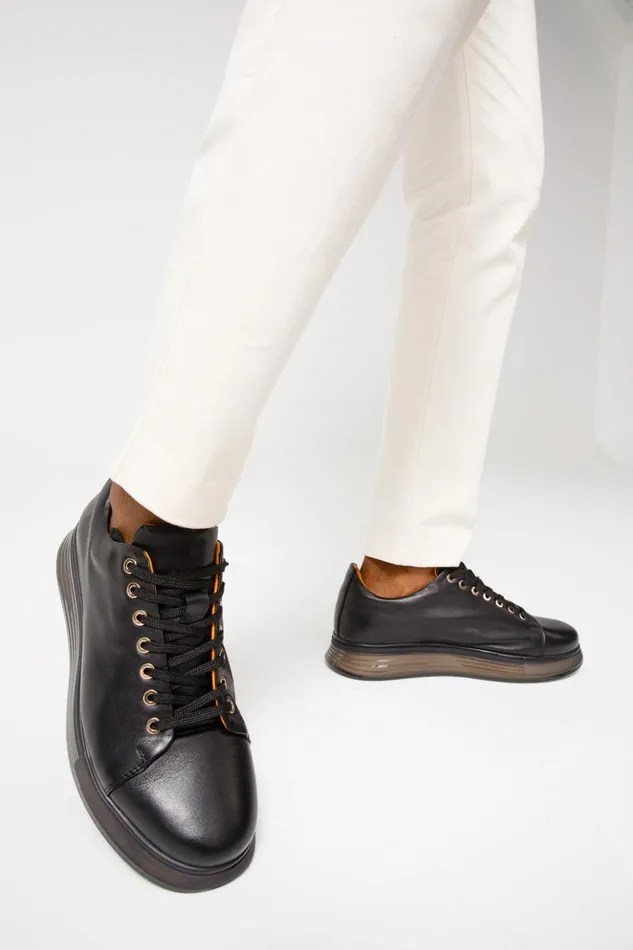 Vinci Leather Sneakers The Peklin Black Leather Sneaker 8211 Men