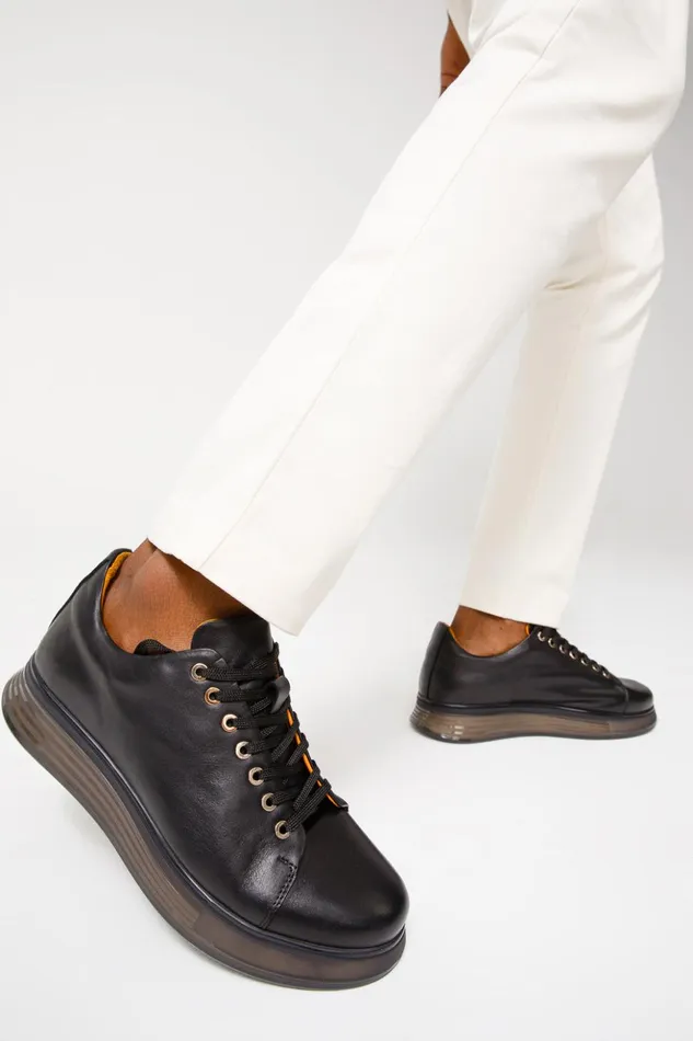 Vinci Leather Sneakers The Peklin Black Leather Sneaker 8211 Men