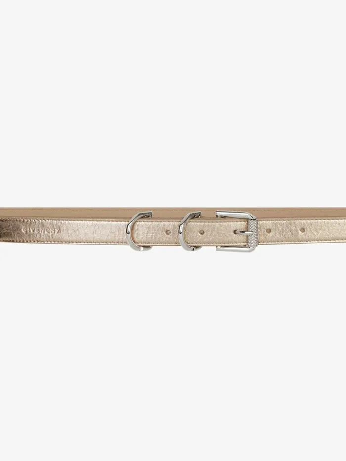 Voyou Belt In Laminated Leather Dusty Golden Women Givenchy Belts