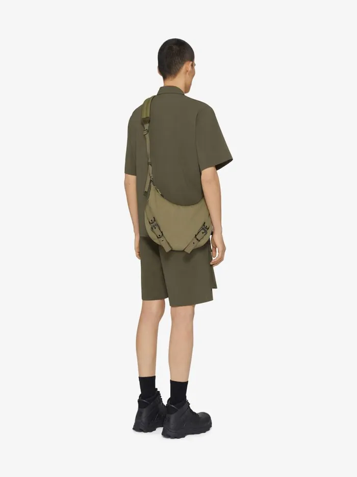 Voyou Crossbody Bag In Canvas Khaki Men Givenchy Crossbody Bags