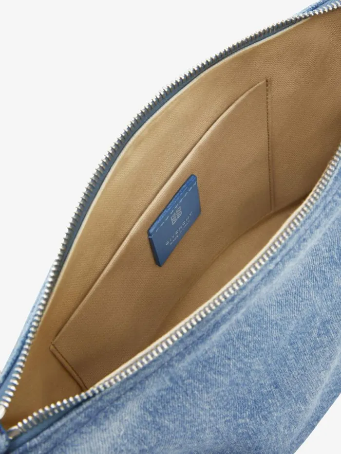 Voyou Crossbody Bag In Washed Denim Medium Blue Women Givenchy Crossbody Bags