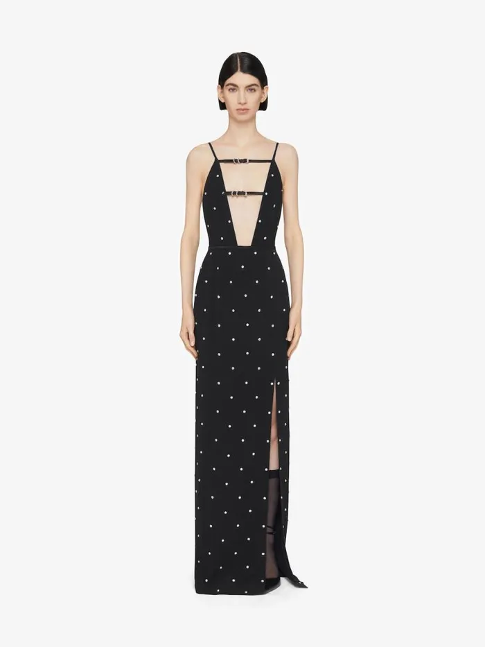 Voyou Evening Dress In Crepe And Satin With Crystals Black Women Givenchy Dresses